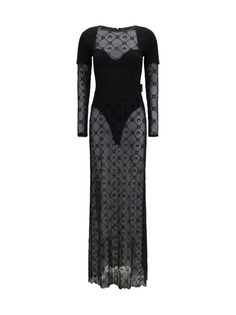 Marine Serre Marine Serre Women Layered Long Dress In Jersey And Mesh