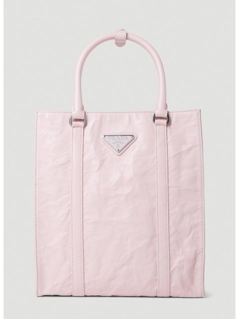 Prada Prada Women Crinkled Leather Tote Bag