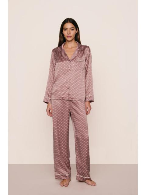 eberjey Inez Washable Silk Printed Long PJ Set