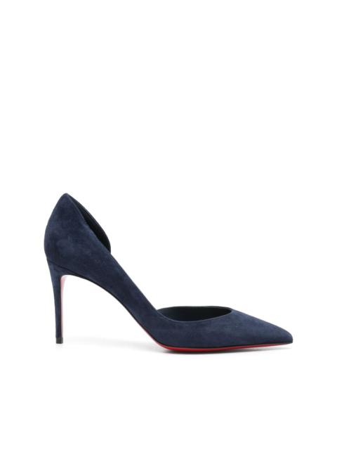 90mm leather heeled pumps