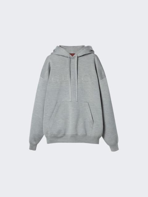 GUCCI Extra Fine Knit Hooded Sweater Graphite