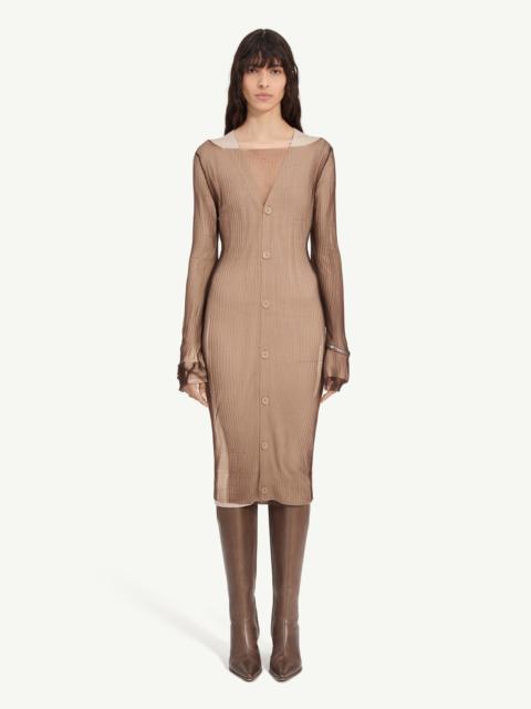 MM6 Maison Margiela Ribbed midi dress with overlay