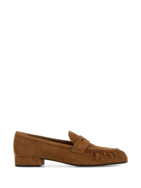 Prada Prada Women Camel Suede Loafers