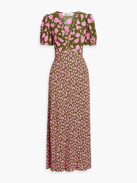 DIANE VON FURSTENBERG Margeaux draped floral-print crepe maxi dress