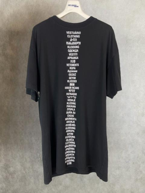Archival Clothing - Ss2019 Vetements clothing language translation oversized tee