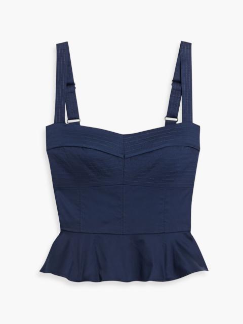 VERONICA BEARD Carnegie ruffled quilted cotton-blend top