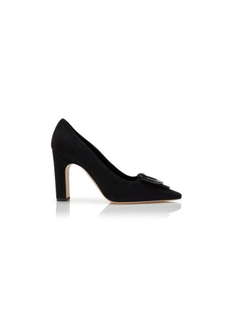Manolo Blahnik Black Suede Pointed Toe Pumps