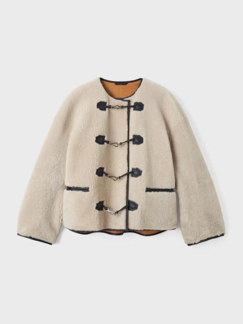 Totême Teddy shearling clasp jacket off-white