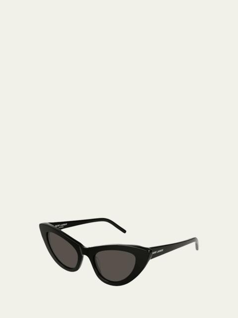 SAINT LAURENT Lily Cat-Eye Acetate Sunglasses, Black