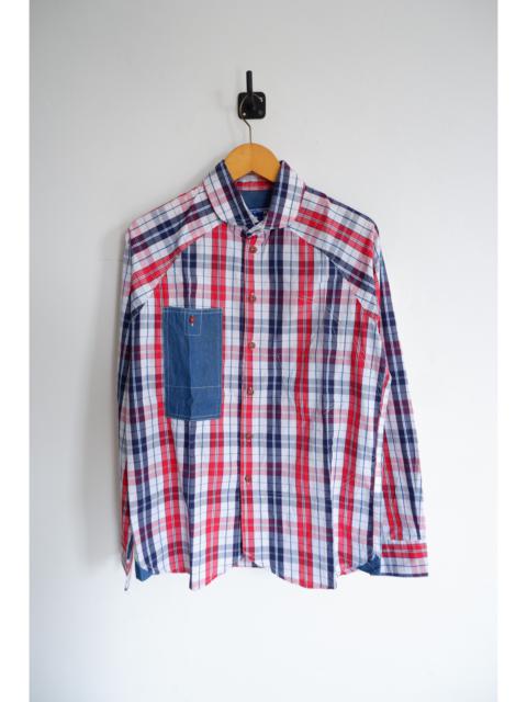 2005 Junya Watanabe CDG Plaid Contrast Stitch Shirts