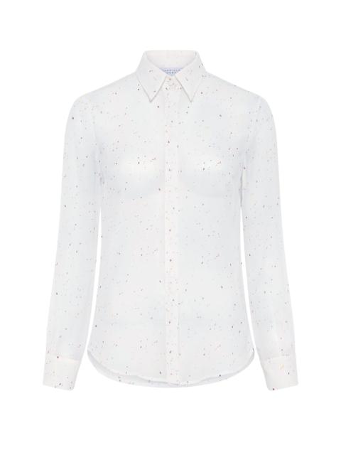 GABRIELA HEARST Henri Blouse in Ivory Multi Speckle Silk Georgette