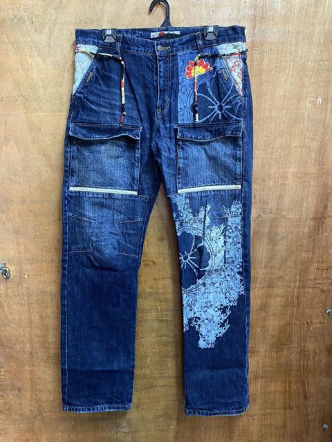 Other Designers Archival Clothing - Vintage Japan Designer Mount Fuji Art 6 Pocket Jeans