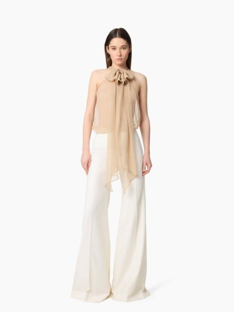 NINA RICCI Sleeveless Beige Lavalliere Shirt