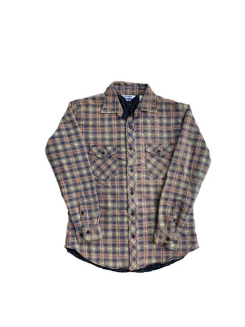 Other Designers Vintage - Vintage Gingham Plaid Quilted Primaloft Lined Shirt Jacket