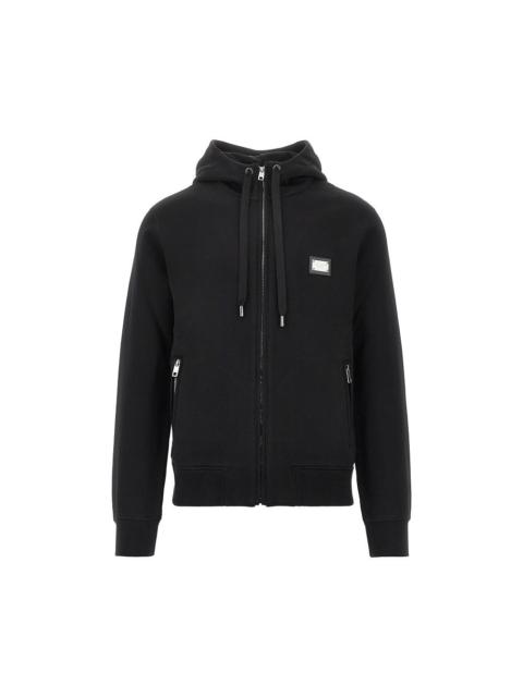 Dolce & Gabbana Dolce&Gabbana Men Full-Zip Hoodie With Logo Plate