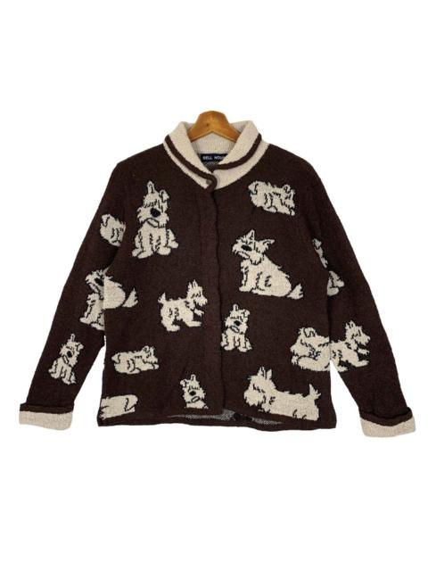 Other Designers Japanese Brand - Vintage Bell House Puppy Dog All Over Print Knit Cardigan