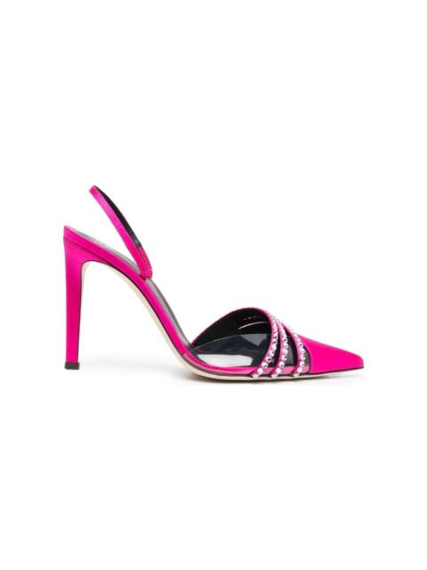 Giuseppe Zanotti Leather Crystals Mules