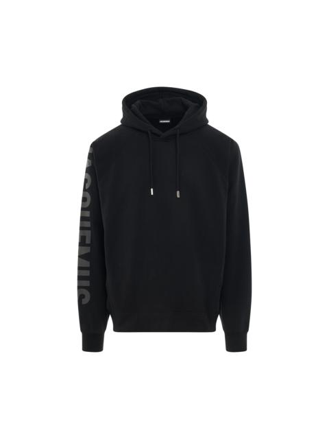 JACQUEMUS Typo Logo Hoodie in Black