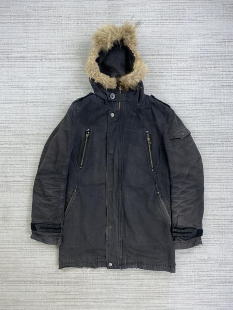 Other Designers Beauty Beast × Nicole Club × Vintage - Vtg Nicole Monsieur Multipocket Faux Fur Hoodie Faded Jacket