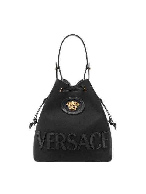VERSACE Versace Canvas Bucket Bag With Logo Lettering