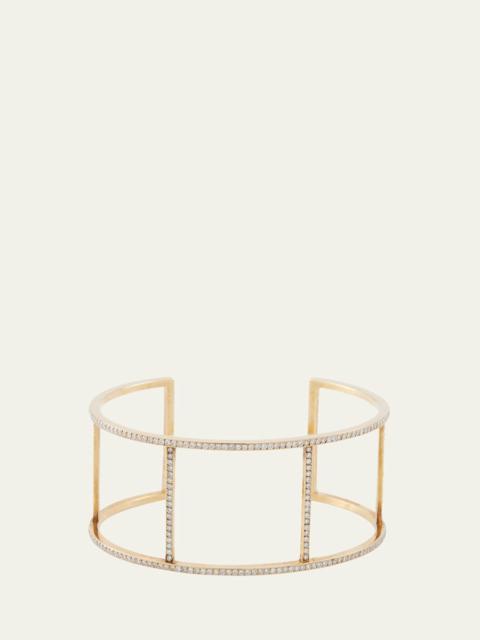 ILEANA MAKRI 18K Yellow Gold Wire Cuff with Diamonds