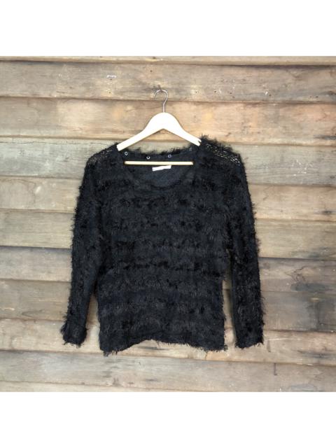 Other Designers Japanese Brand - Lady Bird Black Stripe Shag Shaggy Fur Mohair Knitwear #6995