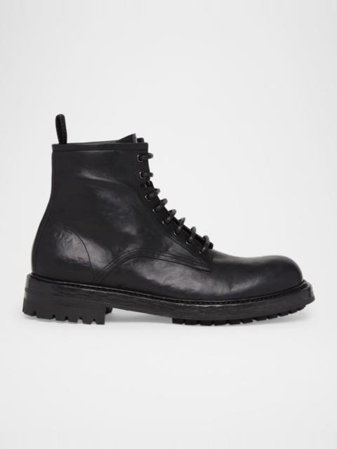 Dolce & Gabbana Men's Elba Vachetta Leather Combat Boots