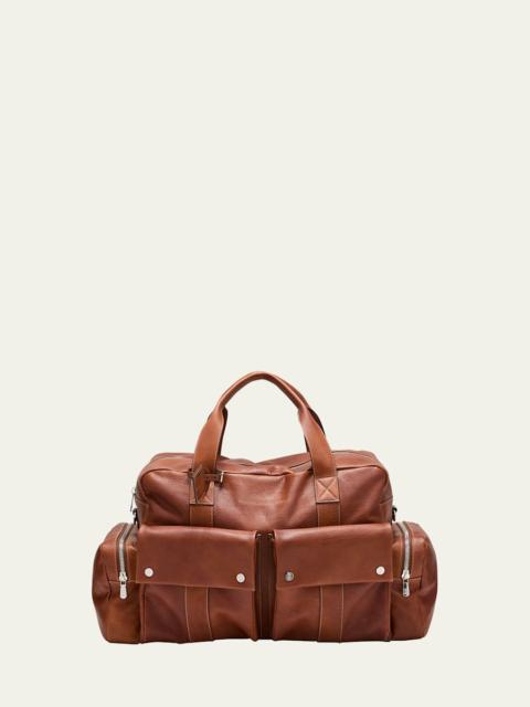Brunello Cucinelli Men's Grained Calfskin Leisure Duffel Bag