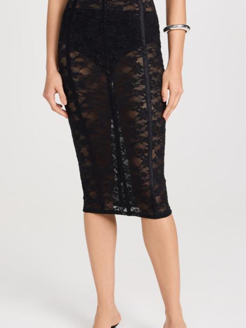 Fleur du Mal Le Stretch Lace Pencil Skirt