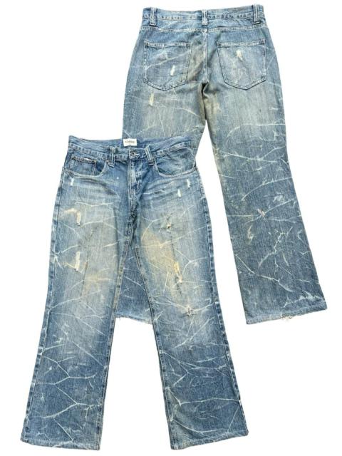 Other Designers Japanese Brand - Nylaus Japan Distressed Lowrise Flare Denim Jeans 34x31