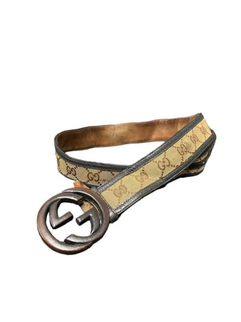 Gucci leather monogram buckle GG logo belt