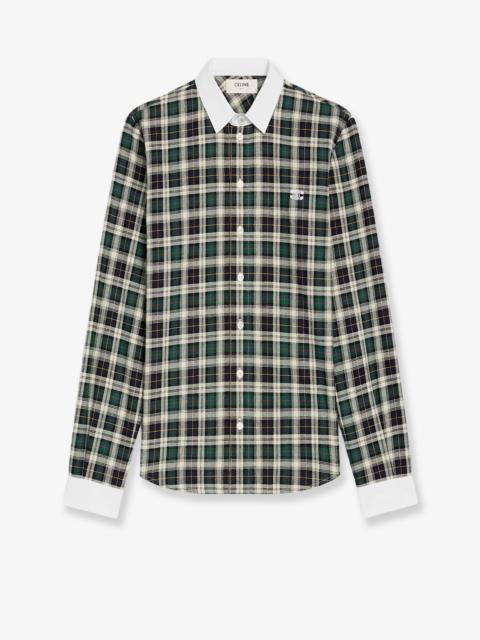CELINE Celine Tartan Cotton Shirt Green