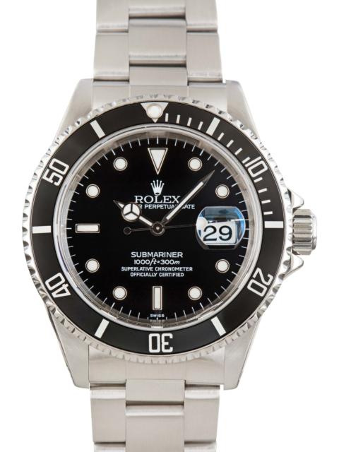 ROLEX Men's Used Rolex Submariner Ref 16610 Black Dial