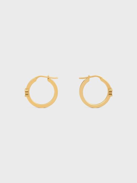 CELINE Triomphe Sparkle Hoops in Strass and Brass with Gold Finish