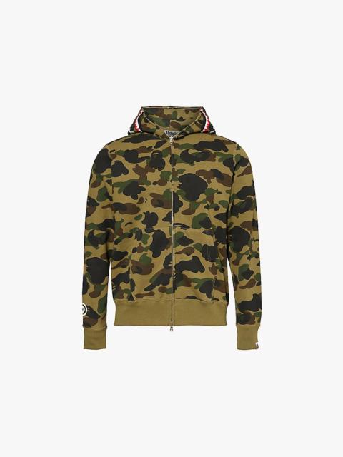 Shark camo-print relaxed-fit cotton-jersey hoody