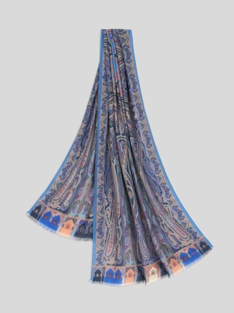 Etro PRINTED SILK AND CASHMERE SCARF