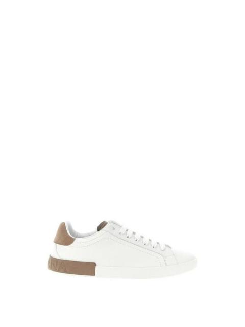 Dolce & Gabbana DOLCE & GABBANA Portofino White Beige Sneakers New & Authent