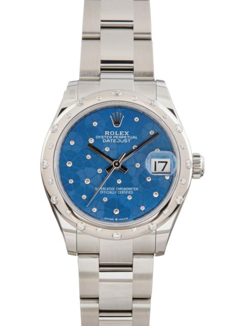 ROLEX Rolex Datejust 31 278344 Blue Floral Diamond Dial