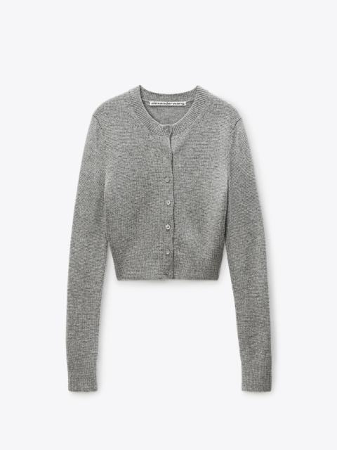 Alexander Wang Grey Wool-Blend Hotfix Cardigan