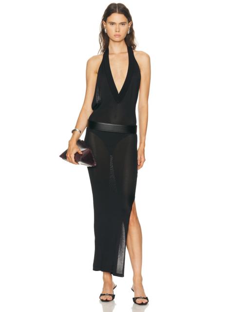 THE ATTICO Deep V Midi Dress
