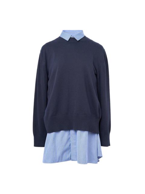 sacai Poplin x Cotton Knit Dress