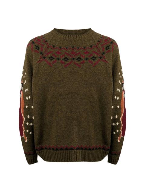 5G patterned-intarsia jumper