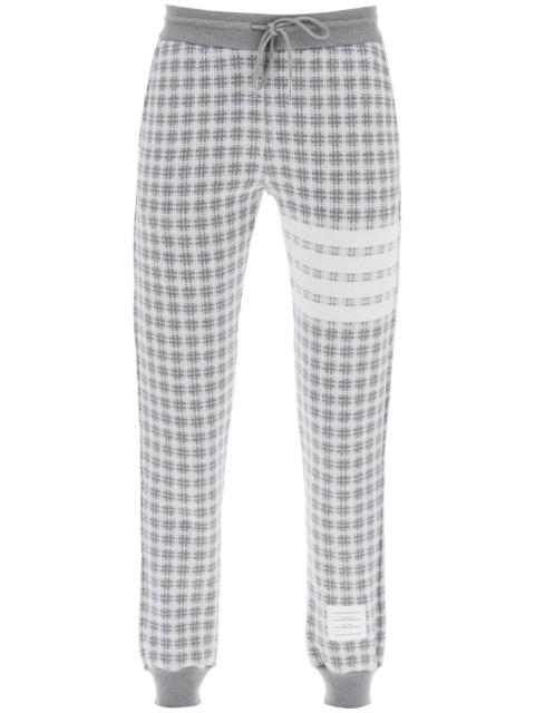 Thom Browne 4 Bar Joggers In Check Knit