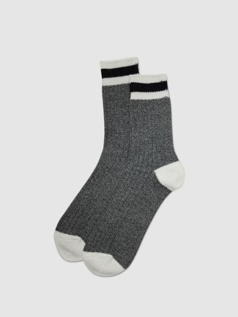 ANONYMOUSISM Tuck cuff stripe crew sock
