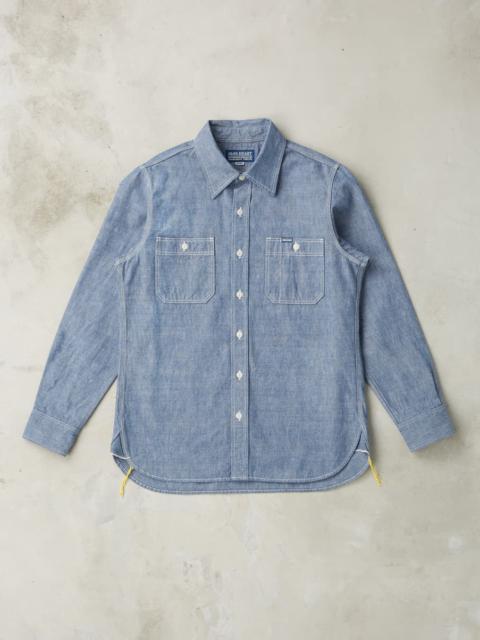 Iron Heart 21-BLU - Work Shirt - 10oz Selvedge Chambray Blue