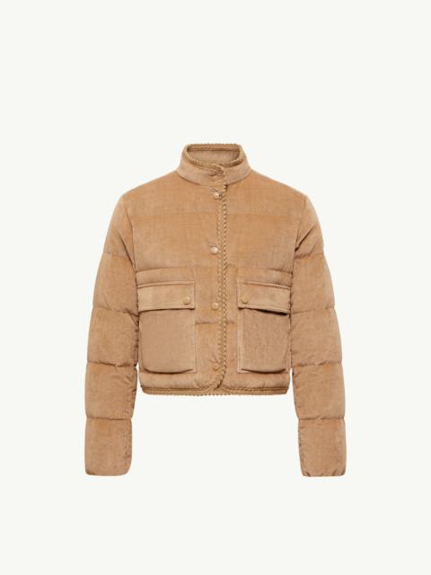 Moncler Essarts Braided Trim Corduroy Short Down Jacket