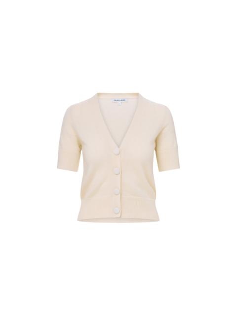 VERONICA BEARD SOLENE SHORT-SLEEVE CASHMERE CARDIGAN