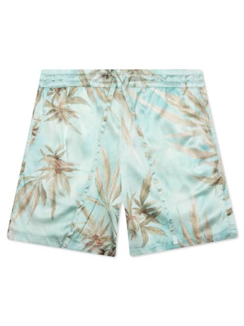 NAHMIAS HEMP LEAVES SILK SHORTS - HEMP PRINT