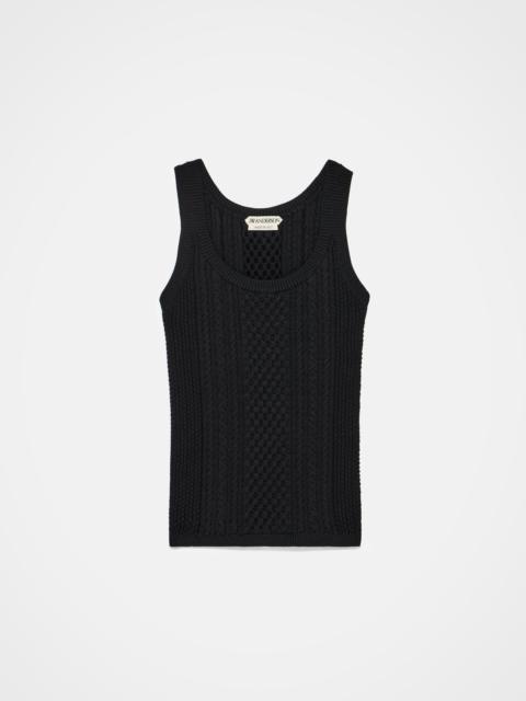 JW Anderson CABLE-KNIT TANK TOP IN BLACK