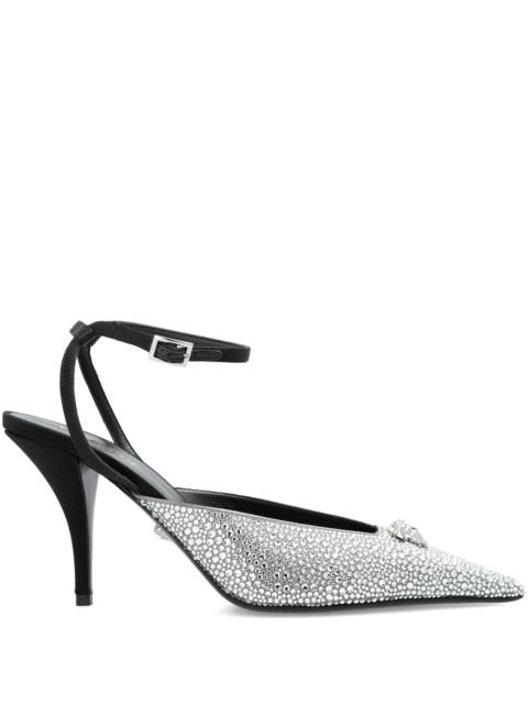 VERSACE 85mm Crystal La Medusa slingback pumps